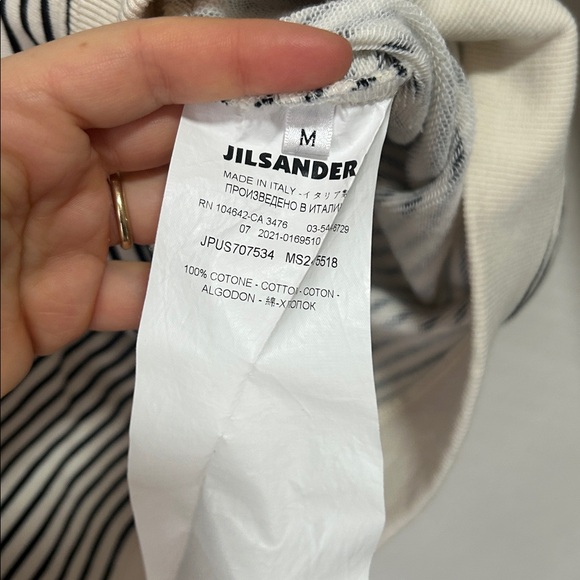 JIL SANDER PLUS LONG SLEEVE STRIPED BACK LOGO T-SHIRT medium - Picture 8 of 12
